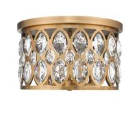 Four Light Flush Mount by Z-Lite - Dealey Collection, Heirloom Brass Finish - 6010F15HB