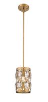 One Light Pendant by Z-Lite - Dealey Collection, Heirloom Brass Finish - 6010MP-HB