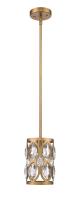 One Light Pendant by Z-Lite - Dealey Collection, Heirloom Brass Finish - 6010MP-HB