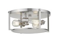 Three Light Flush Mount by Z-Lite - Halcyon Collection, Brushed Nickel Finish - 723F15-BN