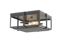 Two Light Flush Mount by Z-Lite - Halcyon Collection, Bronze + Heritage Brass Finish - 724F13-BRZ+HBR