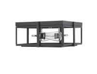 Two Light Flush Mount by Z-Lite - Halcyon Collection, Matte Black + Chrome Finish - 724F13-MB+CH