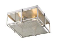 Three Light Flush Mount by Z-Lite - Halcyon Collection, Brushed Nickel Finish - 724F15-BN