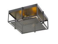 Three Light Flush Mount by Z-Lite - Halcyon Collection, Bronze + Heritage Brass Finish - 724F15-BRZ+HBR