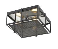 Three Light Flush Mount by Z-Lite - Halcyon Collection, Matte Black + Chrome Finish - 724F15-MB+CH