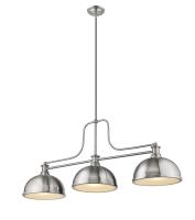 Three Light Billiard by Z-Lite - Melange Collection, Brushed Nickel Finish - 725-3BN-D12BN