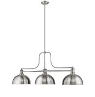 Three Light Billiard by Z-Lite - Melange Collection, Brushed Nickel Finish - 725-3BN-D12BN