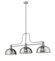 Three Light Billiard by Z-Lite - Melange Collection, Brushed Nickel Finish - 725-3BN-D12BN