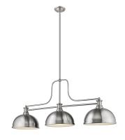 Three Light Billiard by Z-Lite - Melange Collection, Brushed Nickel Finish - 725-3BN-D12BN