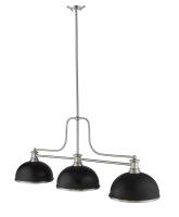 Three Light Billiard by Z-Lite - Melange Collection, Brushed Nickel Finish - 725-3BN-D12MB+BN