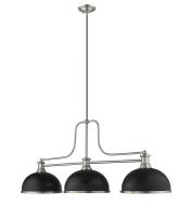 Three Light Billiard by Z-Lite - Melange Collection, Brushed Nickel Finish - 725-3BN-D12MB+BN