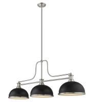 Three Light Billiard by Z-Lite - Melange Collection, Brushed Nickel Finish - 725-3BN-D12MB+BN