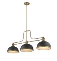 Three Light Billiard by Z-Lite - Melange Collection, Heritage Brass Finish - 725-3HBR-D12BRZ+HBR