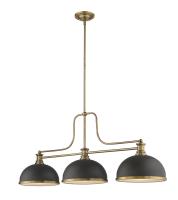 Three Light Billiard by Z-Lite - Melange Collection, Heritage Brass Finish - 725-3HBR-D12BRZ+HBR