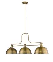 Three Light Billiard by Z-Lite - Melange Collection, Heritage Brass Finish - 725-3HBR-D12HBR