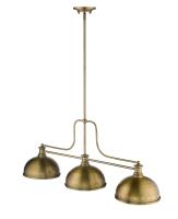 Three Light Billiard by Z-Lite - Melange Collection, Heritage Brass Finish - 725-3HBR-D12HBR