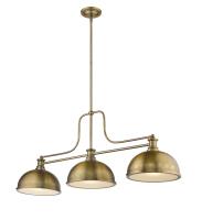 Three Light Billiard by Z-Lite - Melange Collection, Heritage Brass Finish - 725-3HBR-D12HBR