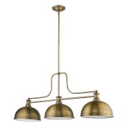 Three Light Billiard by Z-Lite - Melange Collection, Heritage Brass Finish - 725-3HBR-D12HBR