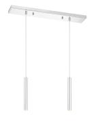 LED Linear Chandelier by Z-Lite - Forest Collection, Chrome Finish - 917MP12-CH-LED-2LCH