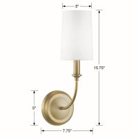 One Light Wall Sconce by Crystorama - Sylvan Collection, Vibrant Gold Finish - 2241-VG