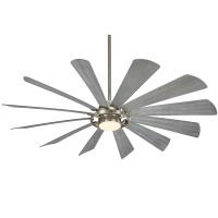 65" Ceiling Fan by Minka Aire - Windmolen Collection, Brushed Steel Finish - F870L-BS