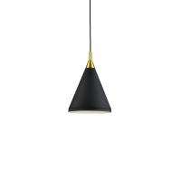 One Light Pendant by Kuzco Lighting - Dorothy Collection, Black With Gold Detail Finish - 492710-BK/GD