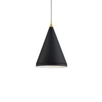 One Light Pendant by Kuzco Lighting - Dorothy Collection, Black With Gold Detail Finish - 492716-BK/GD
