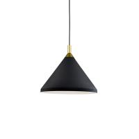 One Light Pendant by Kuzco Lighting - Dorothy Collection, Black With Gold Detail Finish - 492814-BK/GD