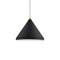 One Light Pendant by Kuzco Lighting - Dorothy Collection, Black With Gold Detail Finish - 492824-BK/GD