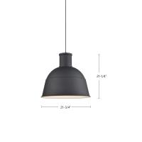 One Light Pendant by Kuzco Lighting - Irving Collection, Black Finish - 493522-BK