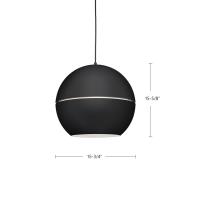 One Light Pendant by Kuzco Lighting - Lucas Collection, Black Finish - 494016-BK