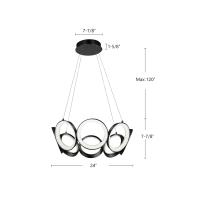 LED Chandelier by Kuzco Lighting - Oros Collection, Black Finish - CH94824-BK
