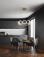 LED Chandelier by Kuzco Lighting - Oros Collection, Antique Brass Finish - CH94829-AN