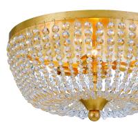 Four Light Flush Mount by Crystorama - Rylee Collection, Antique Gold Finish - 605-GA