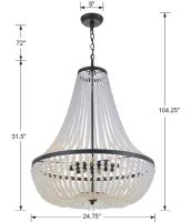 Eight Light Chandelier by Crystorama - Rylee Collection, Matte Black Finish - 609-MK