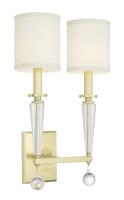 Two Light Wall Sconce by Crystorama - Paxton Collection, Aged Brass Finish - 8102-AG