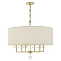 Six Light Chandelier by Crystorama - Paxton Collection, Aged Brass Finish - 8116-AG