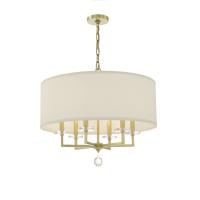 Six Light Chandelier by Crystorama - Paxton Collection, Aged Brass Finish - 8116-AG
