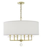 Six Light Chandelier by Crystorama - Paxton Collection, Aged Brass Finish - 8116-AG