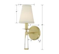 One Light Wall Sconce by Crystorama - Baxter Collection, Aged Brass Finish - 8861-AG