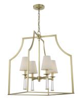 Four Light Chandelier by Crystorama - Baxter Collection, Aged Brass Finish - 8864-AG