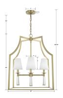 Four Light Chandelier by Crystorama - Baxter Collection, Aged Brass Finish - 8864-AG