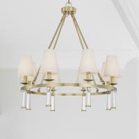 Eight Light Chandelier by Crystorama - Baxter Collection, Aged Brass Finish - 8867-AG