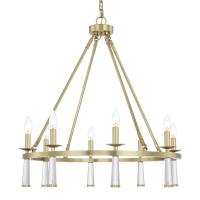 Eight Light Chandelier by Crystorama - Baxter Collection, Aged Brass Finish - 8867-AG
