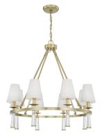 Eight Light Chandelier by Crystorama - Baxter Collection, Aged Brass Finish - 8867-AG