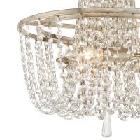 Three Light Semi Flush Mount by Crystorama - Arcadia Collection, Antique Silver Finish - ARC-1900-SA-CL-MWP