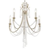 Five Light Chandelier by Crystorama - Arcadia Collection, Antique Silver Finish - ARC-1905-SA-CL-MWP