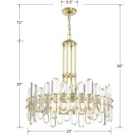 Eight Light Chandelier by Crystorama - Bolton Collection, Aged Brass Finish - BOL-8888-AG