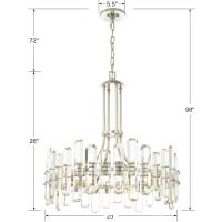 Eight Light Chandelier by Crystorama - Bolton Collection, Polished Nickel Finish - BOL-8888-PN
