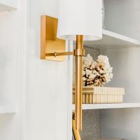 One Light Wall Sconce by Crystorama - Bromley Collection, Vibrant Gold Finish - BRO-451-VG